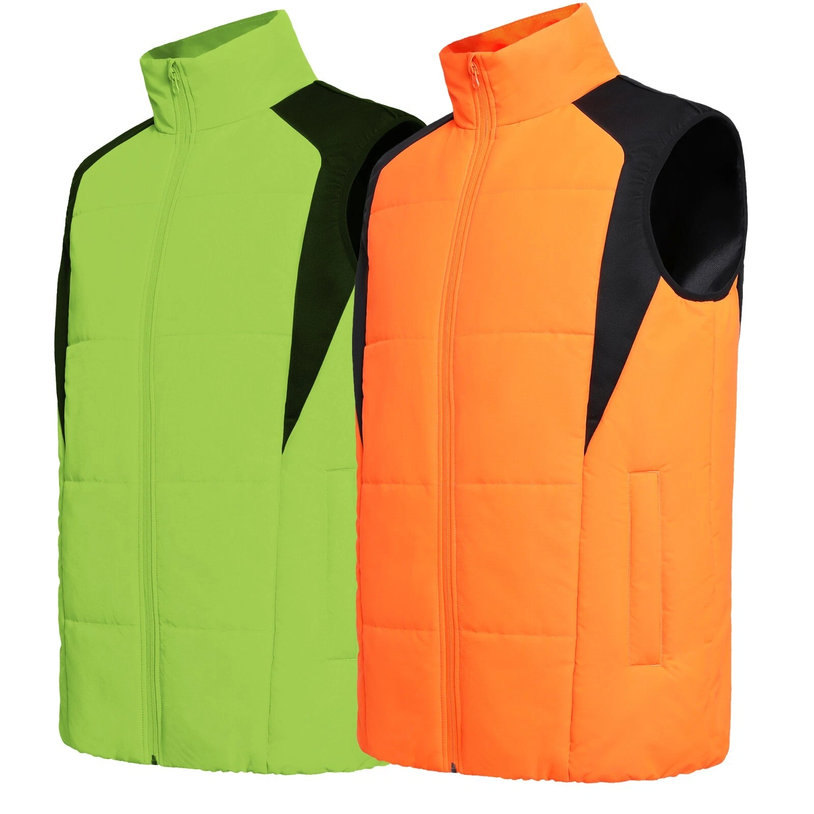 Hi Vis Puffer Vest Vegan Down-Free Quilted Stretchy Side Panel Work BodyWarmer
Opens in a new window