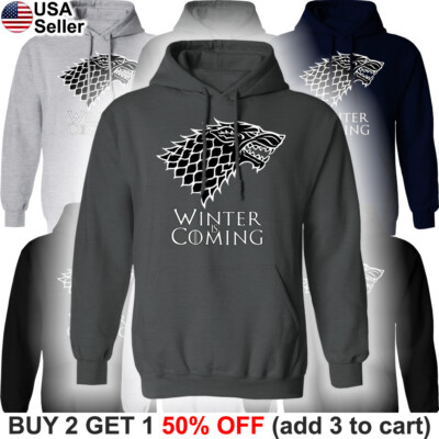 Game of Thrones Stark Hooded Sweatshirt Winter is Coming Sweater Shirt Hoodie