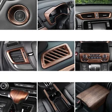 Interior Sporty Center Console Cover Trim Peach Wood Grain For Honda CRV 2017-22
