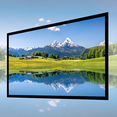 135inch Fixed Aluminum Frame Projector Screen Home Theatre HD TV Projection US