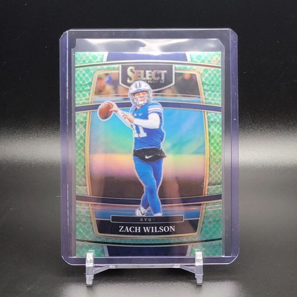 2022 Panini Select Draft Picks Dragon Scale Prizm CASE HIT! SP Zach Wilson #41 - Image 2 of 4