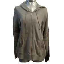 Torrid Grey Full Zip Hooded Sweatshirt with Embroiderery Print Size Large
