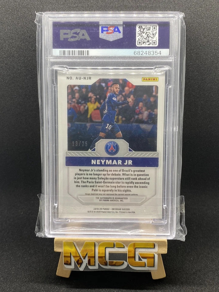 2019 Panini Obsidian Neymar Jr. Aurora Autograph /25 PSG #AUNJR PSA9 - Image 2 of 2