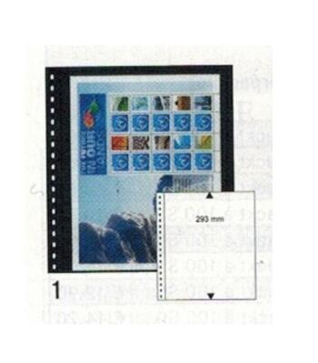 10 Lindner 01P Omnia Insert Sheets Black 2x 1 Strip Pocket 245x293 mm
