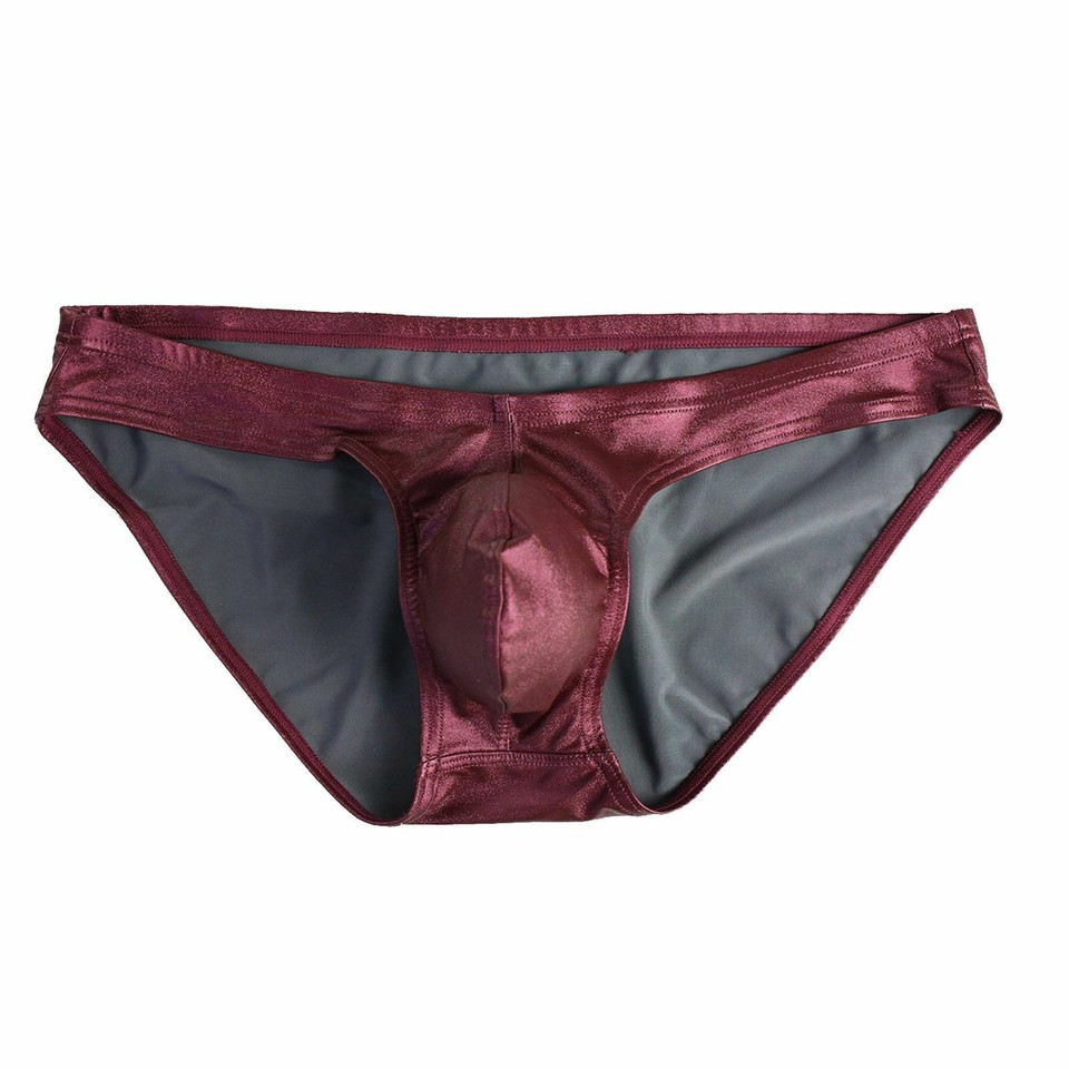 Men's Sexy Bikini Swimsuit PU Leather Low Waist Beach Briefs Gay Bathing Suit | eBay