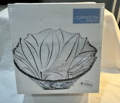 MIKASA 9 3/4 in Clear Glass Bowl Wind Song Collection RETIRED Piece NEW