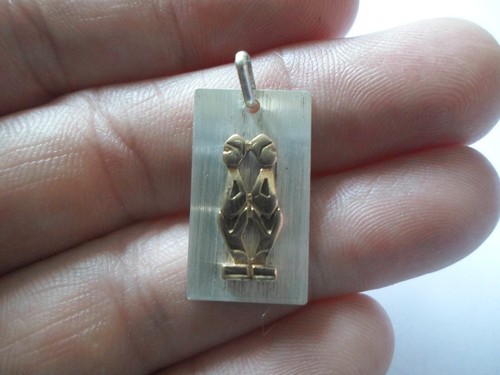 Pendentif Astrologique Verseau - Argent Massif Et Vermeil - Occasion