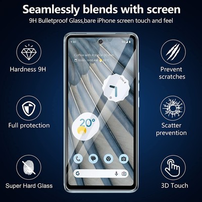 Pack Accessoires Google Pixel 7A Little Boutik - Coque Silicone Noire + 2 Protections Verre Trempé - Neuf
