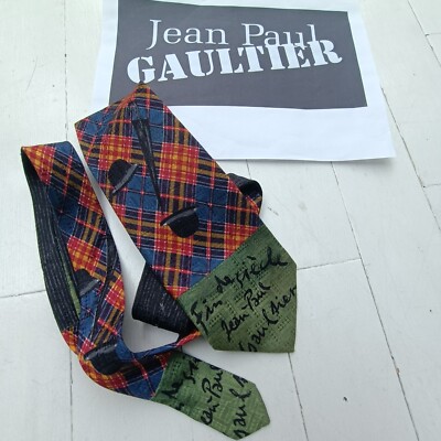 Jean Paul GAULTIER 100% Pure Silk Vintage Neck Tie - Excellent