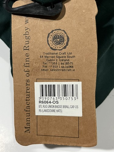 🔥Bnwt Ireland Rugby Union Berretto Verde Taglia Adulto Lansdowne Heritage - Foto 5 di 5