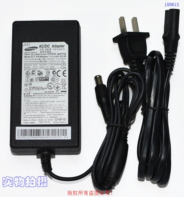 Genuine Samsung Ad-2014b Ac/dc Power Supply Adapter 14v 1.43a for sale ...