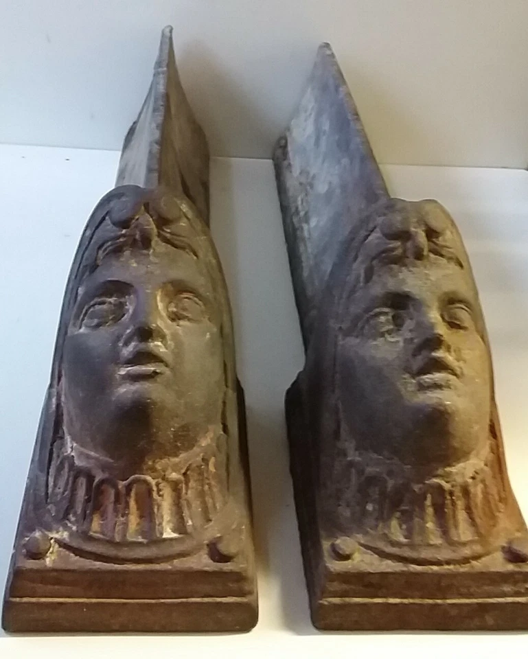 paire de chenets empire en fonte 19ème - Photo 2/4