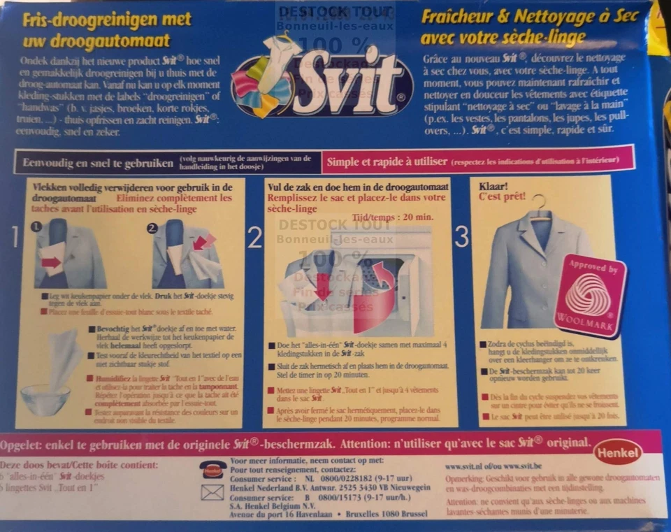 lingettes svit ,nettoyage a sec en sèche linge, kit de départ + 6 lingettes - Photo 2/3