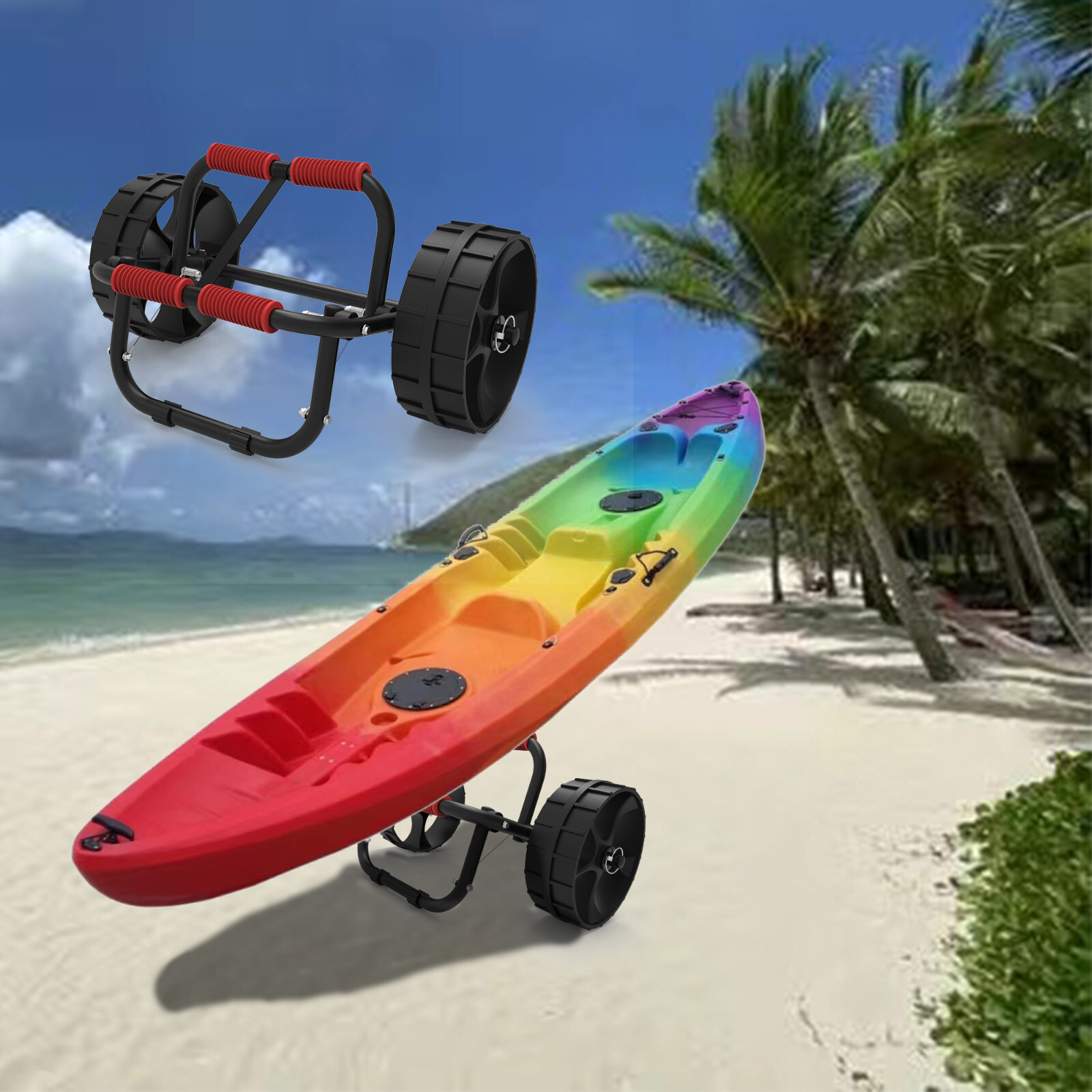 Canoe Boat Carrier Cart Trailer Trolley Dolly Sand Wheels