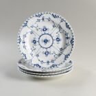 Blue Fluted Full Lace Royal Copenhagen #1084 Four Dinner Plates 9 7/8"
