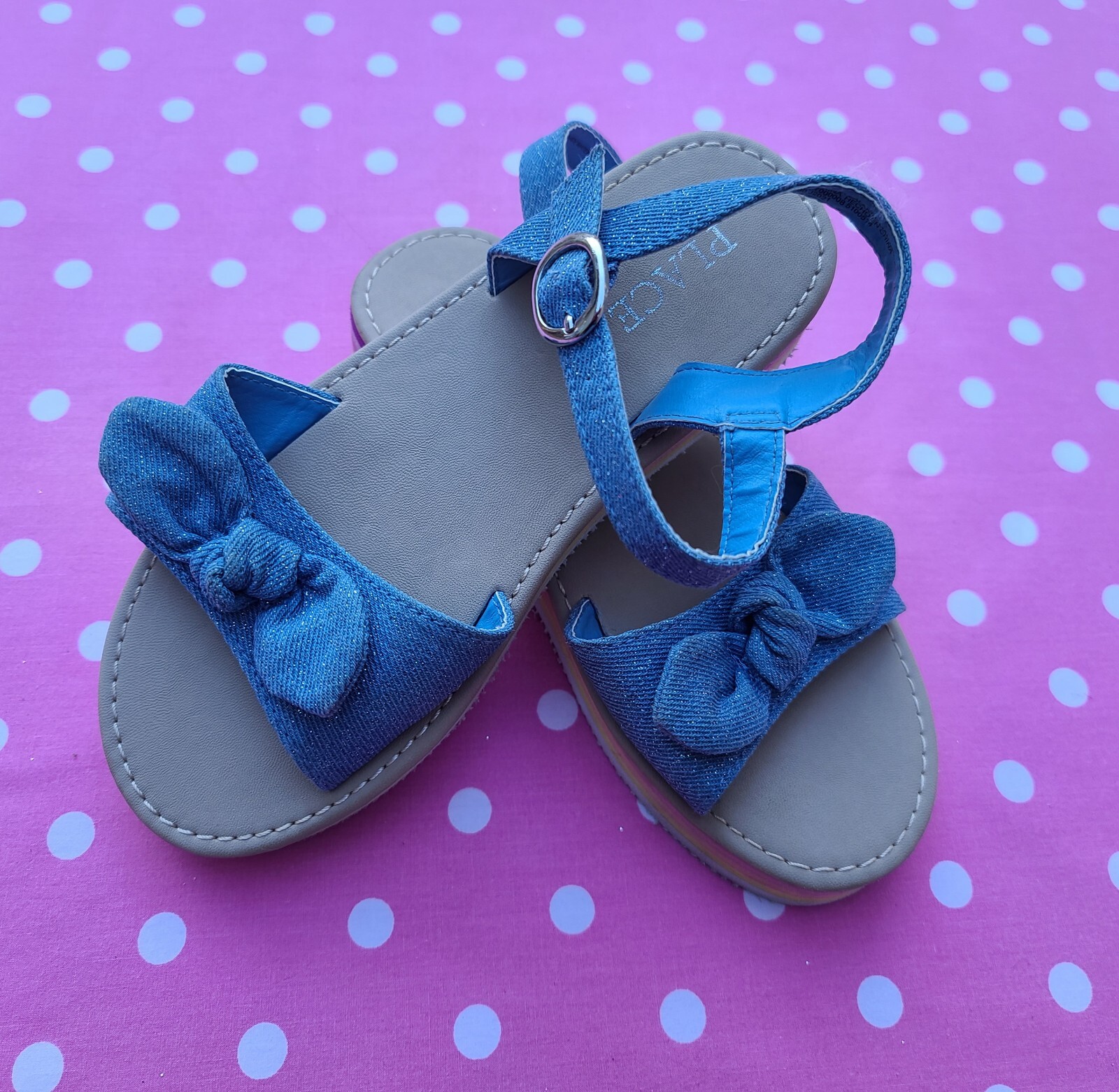 the childrens place girls sparkly blue shoes sandals size 3 | eBay
