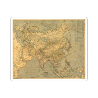 Asia and Adjacent Regions (1933) (Map) STICKER Vinyl Kiss-Cut Decal