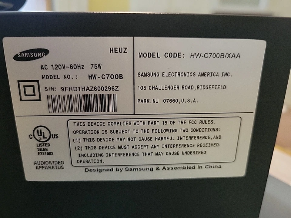 Samsung Reciever HW-C700BS  - Image 4 of 4