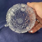 Vintage Clear Cut Glass Compote Star Footed Contemporary Candy Dish Nut Bowl — photo 9