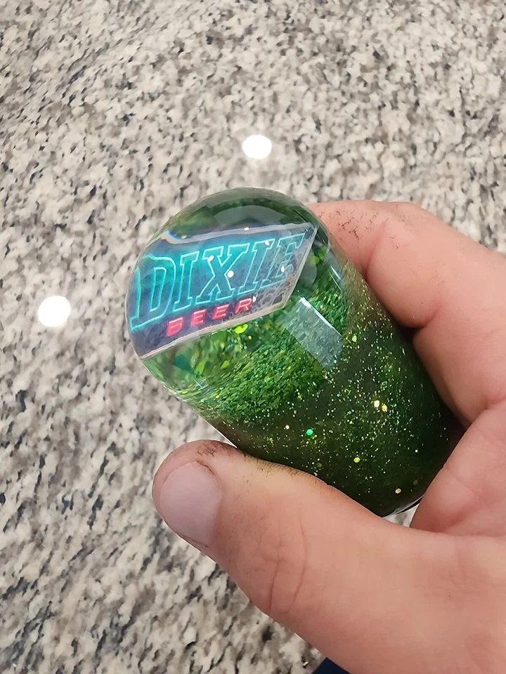 Perilla de cambio personalizada Dixie Beer regalos para hombres rata fink camionero Hot Rod manual Foto 2 de 4