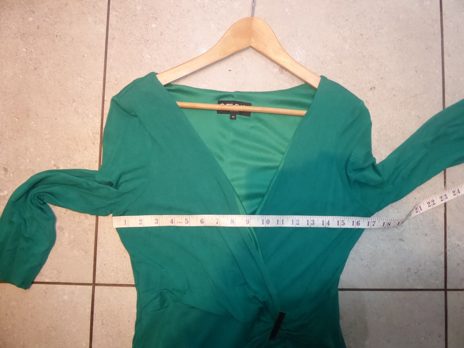 OSSIE CLARK LONDON DESIGNER retro vintage jade green wrap up style