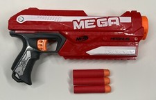 Nerf Red Mega Magnus With 3 Whistler Darts, Works Great