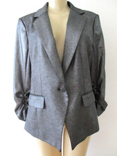 Eci Metallic Silver 3/4 Sleeve Jacket Size L - Nwt