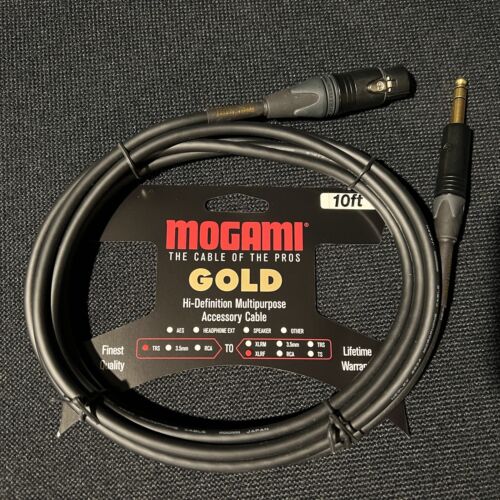 Mogami Gold TRSXLRF-10 Balanced XLR Female To 1/4 Inch TRS Male Patch Cable 10ft - Picture 1 of 1