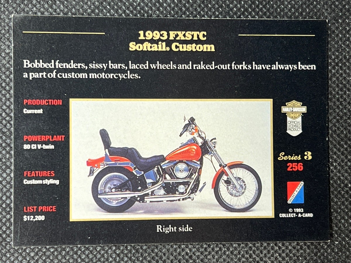 1993 Collect-A-Card HARLEY DAVIDSON #256 1993 FXSTC SOFTAIL CUSTOM 