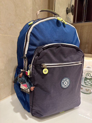 NWT Kipling Unisex boy's Seoul up 15'' laptop Large Backpack  Dream blue  45cm H