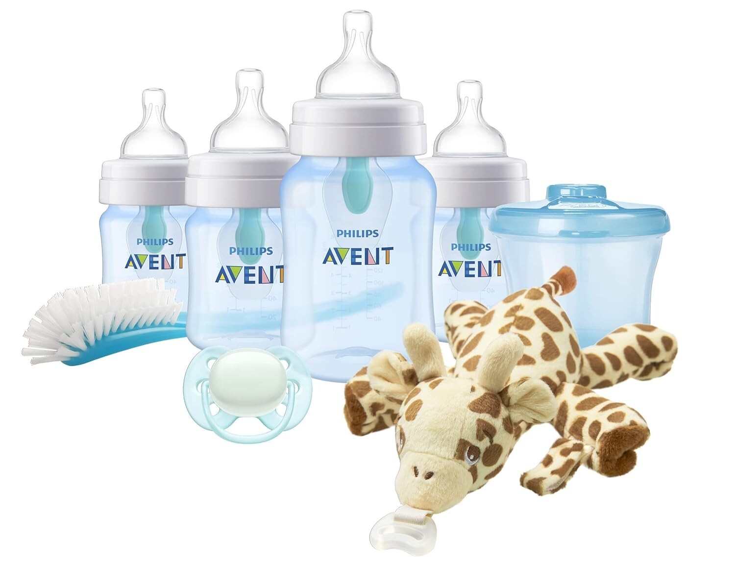 Baby Bottle with AirFree Vent Newborn Gift Set with Snuggle,