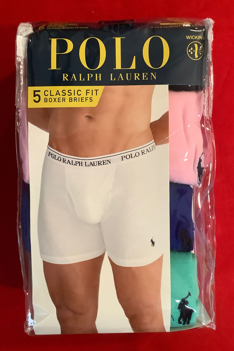 Polo Ralph Lauren Classic Fit 5 Cotton Boxer Briefs Men's Size: X-Large (XL)  NIB