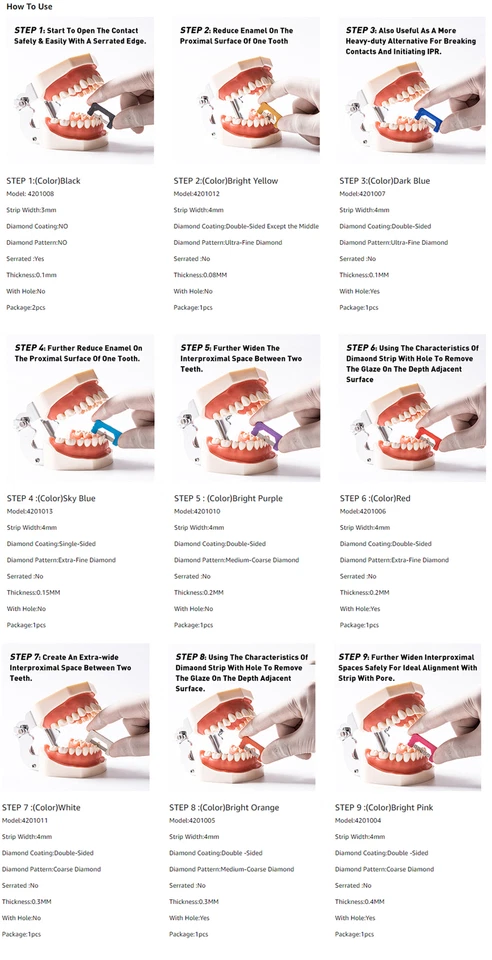 Tira de reducción de IPR de ortodoncia dental sierra de pulido tiras de esmalte interproximal Foto 3 de 4
