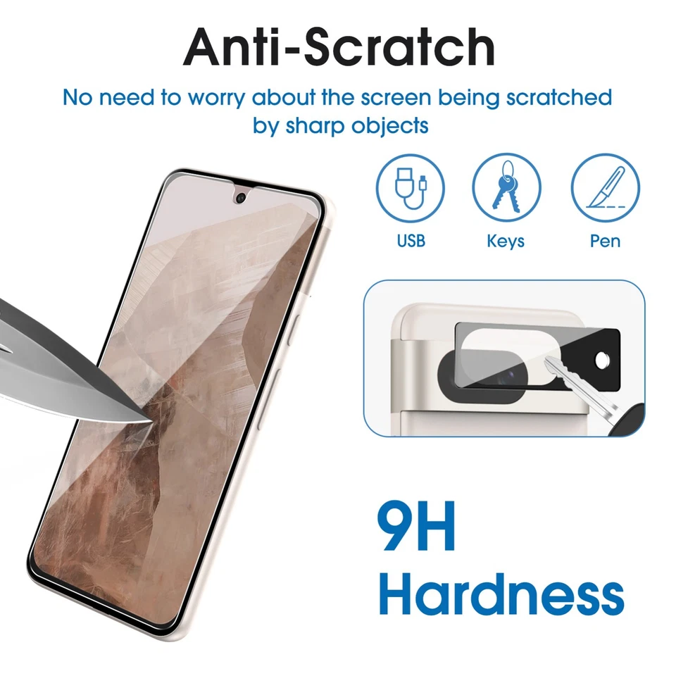 amFilm for Google Pixel 8A Screen Protector Tempered Glass（3+1 Pack） - Image 4 of 4