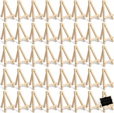 40 Pack 5 Inch Mini Wood Easel Stand Mini Wood Display Easel Wooden Tripod Holde