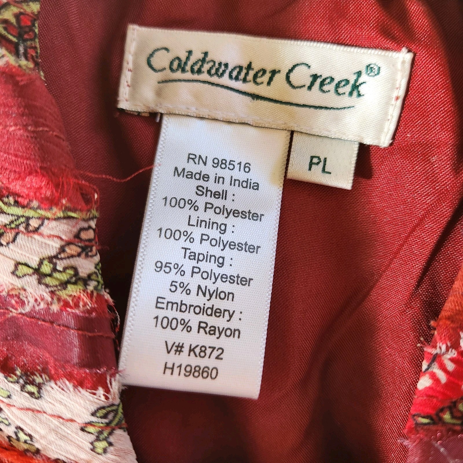 Y2k Textured Patchwork Button Down Shirt PL Red P… - image 4