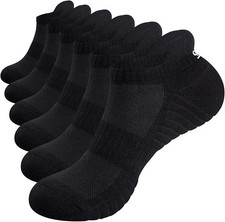 6 Pairs Running Socks Anti-Blister Cushioned Sports Socks Trainer Socks for 6-8