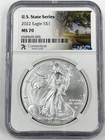 2022 $1 American Silver Eagle NGC MS70 US State Series Connecticut 1 oz Coin