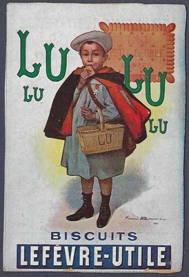 LU Biscuits - old advertising card - biscuits lefevre-utile