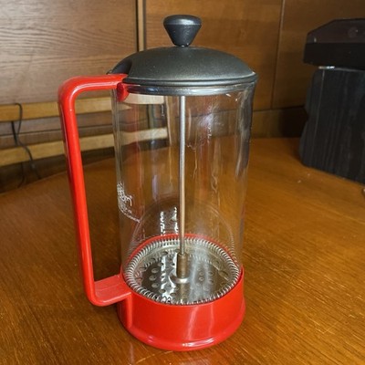 Vintage BODUM BRASILIEN leuchtend rot & schwarz 8 TASSEN FRANZÖSISCHE KAFFEEPRESSE MASCHINE 1990er