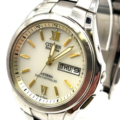 #ad Citizen Attesa Eco Drive Radio Solar Watch Used $125.01