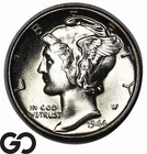 1944-S Mercury Dime Full Bands, Blast White Superb Gem BU++ FSB