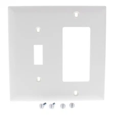 Pass and Seymour TP126-W White 2-Gang Toggle Decorator Unbreakable Wallplate