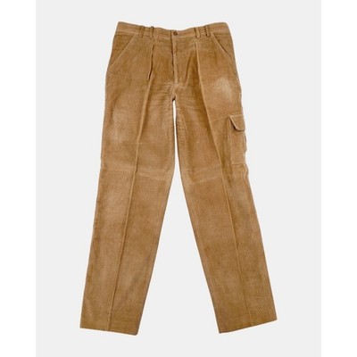 Vintage Boston Traders Corduroy Cargo Pants Men's 36 Tan Pleated 35.5 Inseam