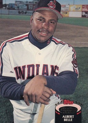 1992 TSC BASEBALL CARD # 220 - ALBERT BELLE - CLEVELAND INDIANS