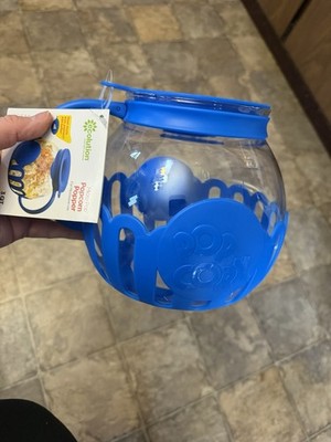 Ecolution Original Microwave Micro-Pop Popcorn Popper Glass Snacks Blue New 3 qt