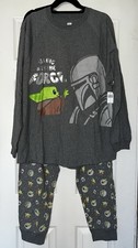 Disney Star Wars Grogu Mandalorian 'Strong With The Force Gray Pajama Set XL New