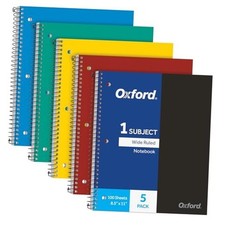 1 Subject Spiral Notebook, Notebooks for School, Plastic Covers, Back to