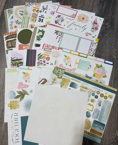 Lot GRAB BAG assorted Stampin’ UP! 12 x 12  Die Cuts & Sticker sheets