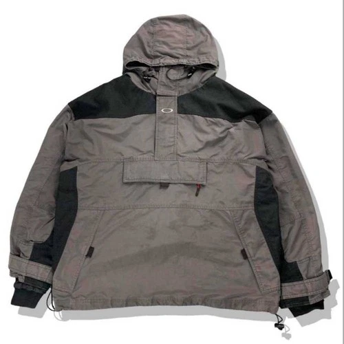 Vintage Oakley Anorak Pullover Jacket Grey Black Nylon 90s Y2K Technical Outerwe - product listing photo